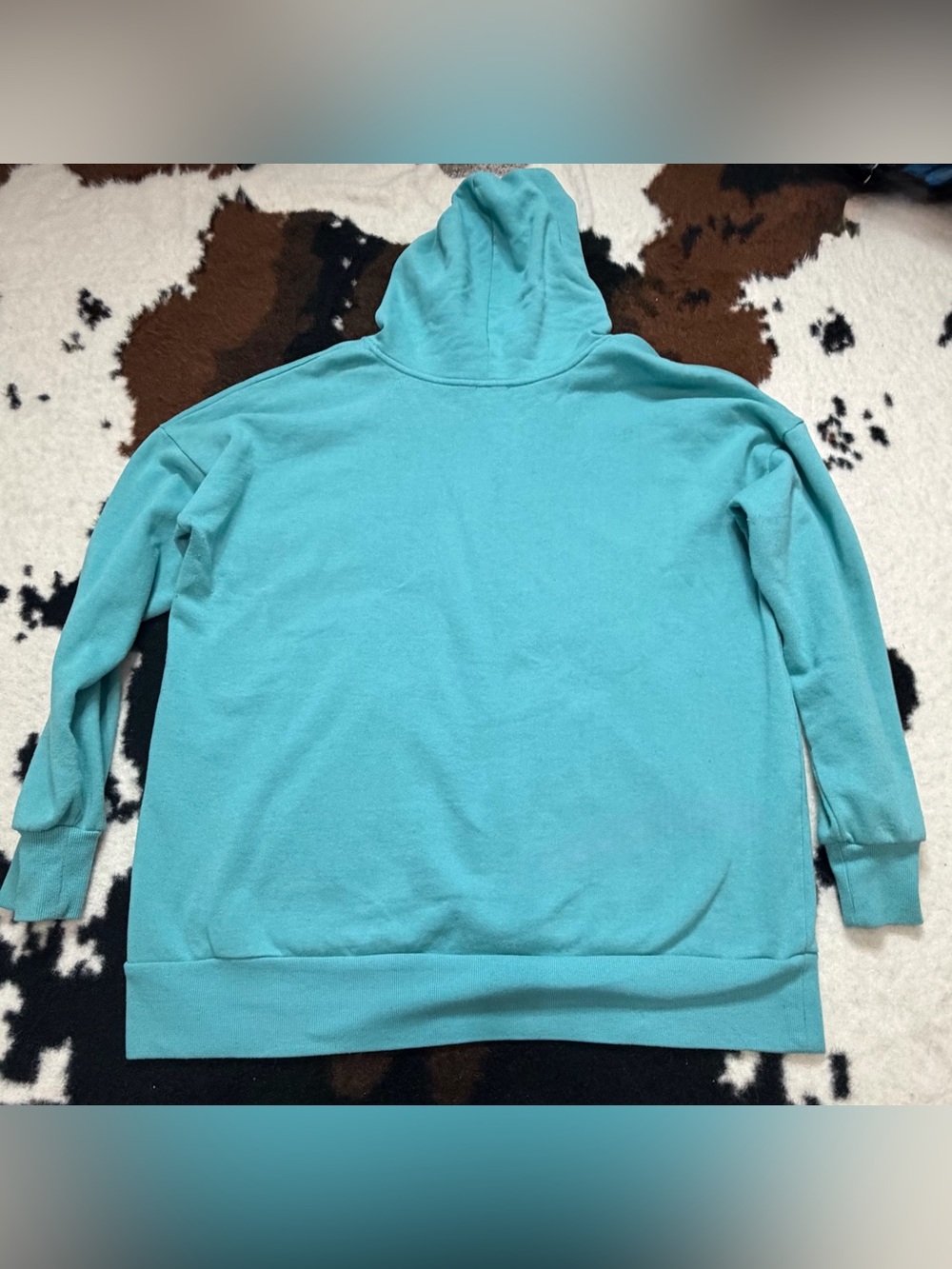 Zenana Outfitters 1X Aqua Blue Oversized Pullover Hoodie Sweatshirt - Picture 10 of 10